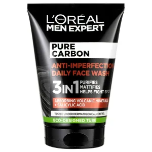 L´Oréal Paris Reinigungsgel gegen Hautunreinheiten 3 in 1 Men Expert Pure Carbon (Anti-Imperfection Daily Face Wash) 100 ml