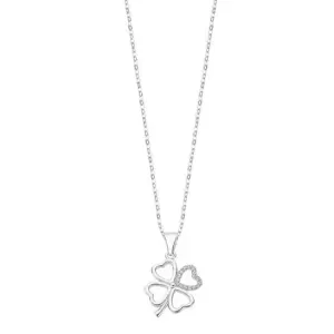 Lotus Silver Verspielte Silberkette mit klaren Zirkonen vierblättriges Kleeblatt LP3305-1/1