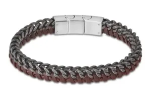 Lotus Style Luxuriöses Herren Bicolor Armband aus Stahl und Leder LS2099-2/8