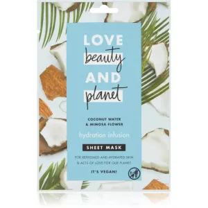 Love Beauty & Planet Hydration Infusion Coconut Water & Mimosa Flower Zellschicht-Maske für intensive Feuchtigkeitspflege der Haut 21 ml