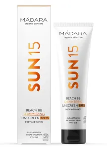 MÁDARA Glitzernder Sonnencreme BB - Creme für Körper und Gesicht SPF 15 Beach BB (Shimmering Sunscreen) 100 ml