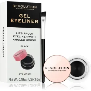 Makeup Revolution Gel Eyeliner Pot Gel-Eyeliner mit Pinselchen Farbton Black 3 g #320652