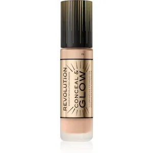Makeup Revolution Conceal & Glow aufhellendes Make up für einen natürlichen Look Farbton F9 23 ml