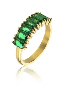 Marc Malone Funkelnder vergoldeter Ring mit Zirkonen Leila Green Ring MCR23062G 52 mm