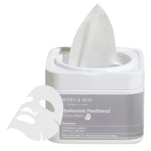 MARY & MAY Hyaluronic Panthenol Hydra Mask Tuchmasken-Set für intensive Feuchtigkeitspflege der Haut 30 St
