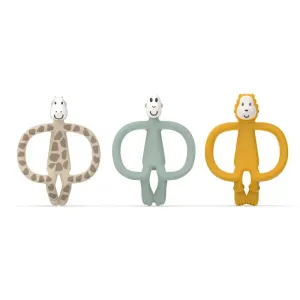 Matchstick Monkey Animal Teether Gift Set Geschenkset Giraffe Gigi, Lion Luda, Monkey Mint(für Kinder)
