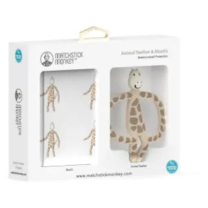 Matchstick Monkey Animal Teether & Muslin Giraffe Geschenkset (für Kinder)