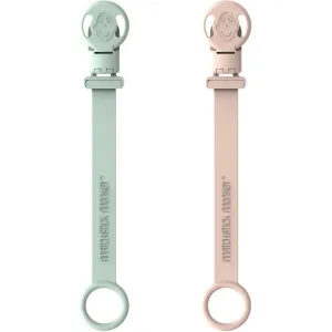 Matchstick Monkey Soother Clips Schnullerclip Mint Green & Dusty Pink 2 St
