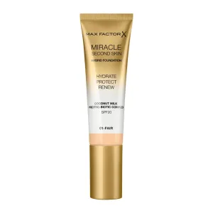 Max Factor Pflegendes Make-up für ein natürliches Hautbild Miracle Touch Second Skin SPF 20 (Hybrid Foundation) 30 ml 01 - Fair
