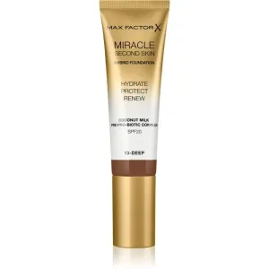 Max Factor Miracle Second Skin hydratisierendes cremiges Foundation SPF 20 Farbton 13 Deep 30 ml
