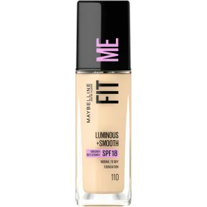 Maybelline Fit Me! Luminous + Smooth Foundation Flüssiges Make Up für eine einheitliche und aufgehellte Gesichtshaut 125 Nude Beige 30 ml