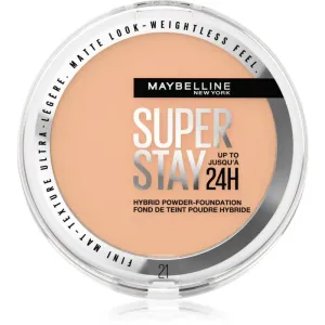 Maybelline SuperStay 24H Hybrid Powder-Foundation Kompakt - PuderFoundation für mattes Aussehen Farbton 21 9 g