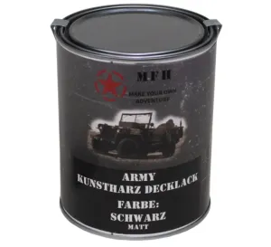 MFH Armeelack, schwarz matt, 1 Liter