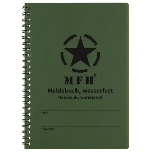 MFH Wasserdichtes Notizbuch mit Spiralbindung, ca. 15 x 21 cm