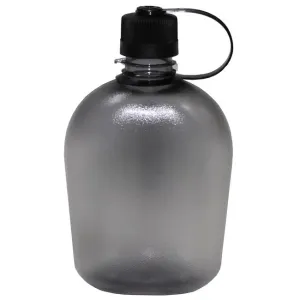 Transparente Feldflasche, schwarz, 1l