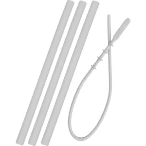 Minikoioi Flexi Straw with Cleaning Brush Silikonstrohhalm mit Bürste Powder Grey 3 St