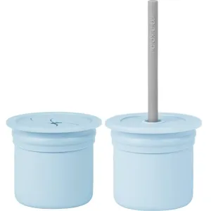Minikoioi Sip+Snack Set Geschirrset für Kinder Mineral Blue / Powder Grey