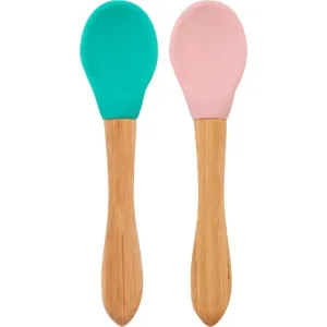 Minikoioi Spoon with Bamboo Handle Löffel Green / Pink 2 St