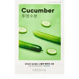 Missha Airy Fit Cucumber Zellschichtmaske mit feuchtigkeitsspendender und revitalisierender Wirkung für trockene Haut 19 g