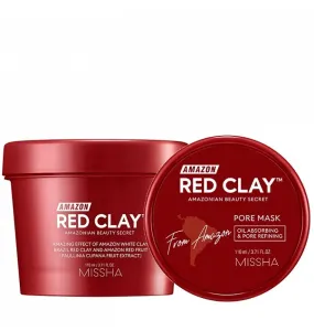 Missha Amazon Red Clay™ reinigende Maske zur Reduktion von Hauttalg und zur Verkleinerung der Poren mit Ton 110 ml