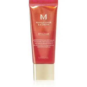 Missha M Perfect Cover BB Cream mit sehr hohem UV-Schutz kleine Packung Farbton No. 13 Bright Beige SPF 42/PA+++ 20 ml