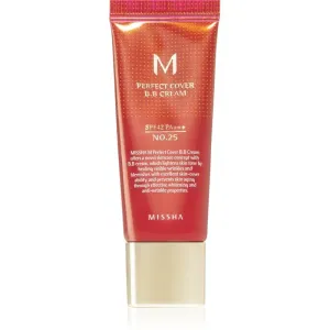 Missha M Perfect Cover BB Cream mit sehr hohem UV-Schutz kleine Packung Farbton No. 25 Warm Beige SPF 42/PA+++ 20 ml
