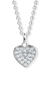 Modesi Glitzernde Silberkette mit Herzen M43084 (Halskette, Anhänger)