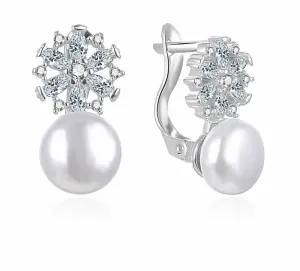 MOISS ElegantElegante Silberohrringe mit Perlen und Zirkonen E0002566