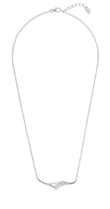 MOISS Luxus zweifarbige Halskette mit Zirkonen N0000480