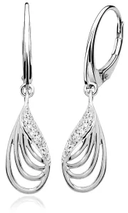 MOISS Modische Silber Ohrringe mit Kristallen E0001319