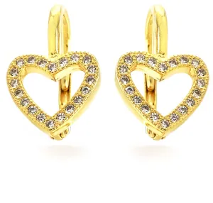 MOISS Romantische vergoldete Ohrringe mit Zirkonen Herzen E0001970