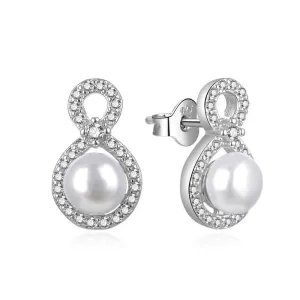 MOISS Wunderschöne Silberohrringe mit Perlen und Zirkonen E0003120