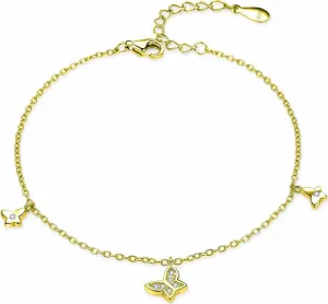 MOISS Zartes vergoldetes Armband Schmetterling mit Zirkonen B0000862