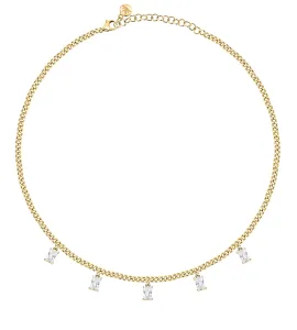 Morellato Elegante vergoldete Halskette mit Anhängern Baguette SAVP01