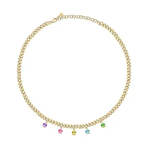 Morellato Luxuriöse vergoldete Halskette mit Kristallen Poetica SAUZ01