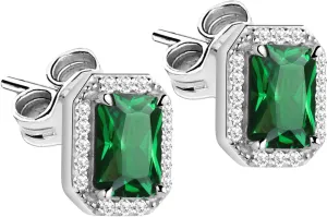 Morellato Silberne Ohrringe mit grünen Kristallen Tesori SAIW57