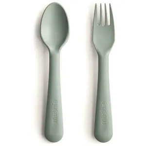 Mushie Fork and Spoon Set Besteck Sage 2 St