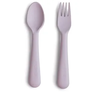Mushie Fork and Spoon Set Besteck Soft Lilac 2 St