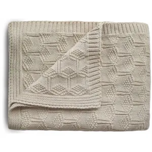Mushie Knitted Pointelle Baby Blanket Strickdecke für Kinder Beige 80 x 100cm 1 St