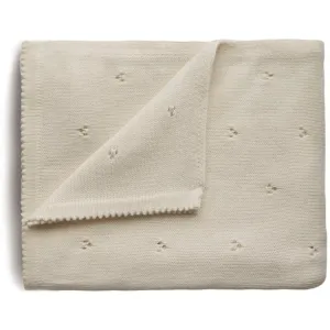 Mushie Knitted Pointelle Baby Blanket Strickdecke für Kinder Ivory 80 x 100cm 1 St