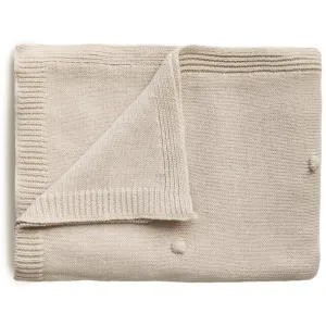 Mushie Knitted Pointelle Baby Blanket Strickdecke für Kinder Off White 80 x 100cm 1 St