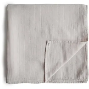 Mushie Muslin Swaddle Blanket Organic Cotton Steckkissen Fog 120x120cm 1 St