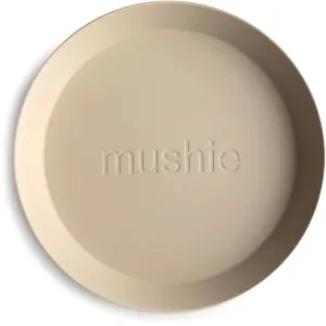 Mushie Round Dinnerware Plates Teller Vanilla 2 St