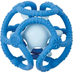 NATTOU Teether Silicone Ball 2 in 1 Beißring Blue 4 m+ 2 St