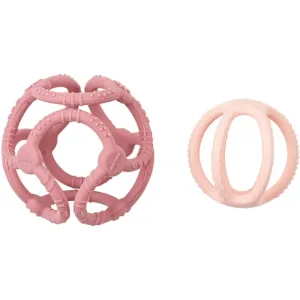 NATTOU Teether Silicone Ball 2 in 1 Beißring Pink 4 m+ 2 St