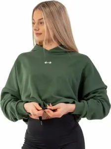Nebbia Loose Fit Crop Hoodie Iconic Dark Green XS-S Trainingspullover