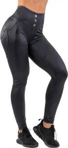 Nebbia High Waist Glossy Look Bubble Butt Pants Volcanic Black M Fitness Hose