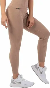 Nebbia Organic Cotton Ribbed High-Waist Leggings Brown M Fitness Hose