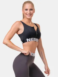 Nebbia Smart Zip Front Sports Bra Black S Fitness Unterwäsche