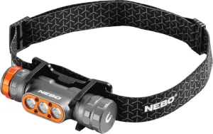 Nebo Transcend Rechargeable Black/Grey/Orange 1500 lm Kopflampe Stirnlampe batteriebetrieben